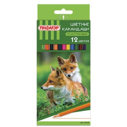 Карандаши цветные ПИФАГОР "ЛЕСНЫЕ ЖИТЕЛИ", 12 цветов, шестигранные, 181334 Карандаши цветные ПИФАГОР "ЛЕСНЫЕ ЖИТЕЛИ", 12 цветов, шестигранные, 181334