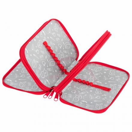 Пенал ПИФАГОР, 3 отделения, ламинированный картон, 19х11 см, "Red road", 273490