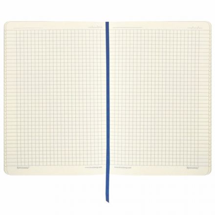 Блокнот А5 (148x218 мм), BRAUBERG "Metropolis Ultra", под кожу, 80 л., резинка, клетка, синий, 111017