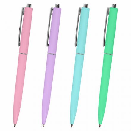 Ручка шариковая автоматическая BRAUBERG X17 PASTEL, СИНЯЯ, стандартный узел 0,7 мм, линия письма 0,5 мм, 144155