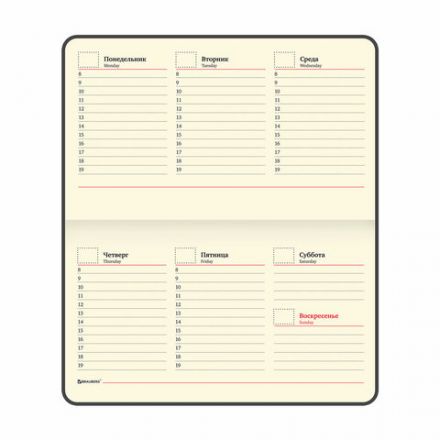 Еженедельник недатированный МАЛЫЙ ФОРМАТ 95х155 мм, А6, BRAUBERG "Iguana", под кожу, 64 л., сиреневый, 114482