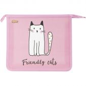 Папка для тетрадей №1School Friendly cats,А5,на молн., пластик, ПТ-713
