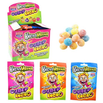 Жевательные конфеты "Кисломания супер кисло", 13 г, КАНДИ КЛАБ, CHW046 Жевательные конфеты "Кисломания супер кисло", 13 г, КАНДИ КЛАБ, CHW046