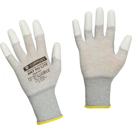 Перчатки защитные TopFort Ant PU Lite антистат.нейлон/карбон.нить с ПУ р8
