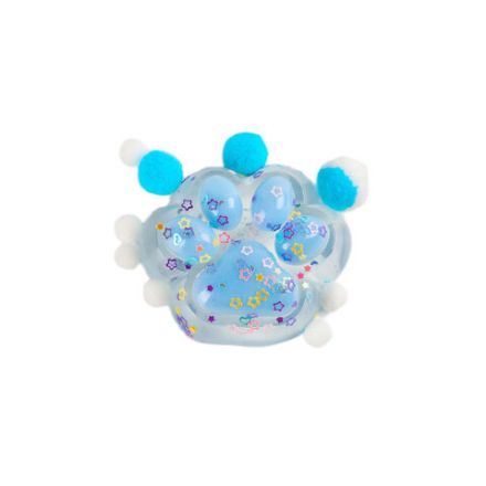 Игрушка-антистресс "КОШАЧЬЯ ЛАПКА С ПОМПОНАМИ", 7х6 см, ассорти 4 цвета, дисплей, JOLLY JOT (ДЖОЛЛИ ДЖОТ), 665774