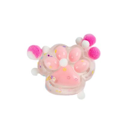 Игрушка-антистресс "КОШАЧЬЯ ЛАПКА С ПОМПОНАМИ", 7х6 см, ассорти 4 цвета, дисплей, JOLLY JOT (ДЖОЛЛИ ДЖОТ), 665774