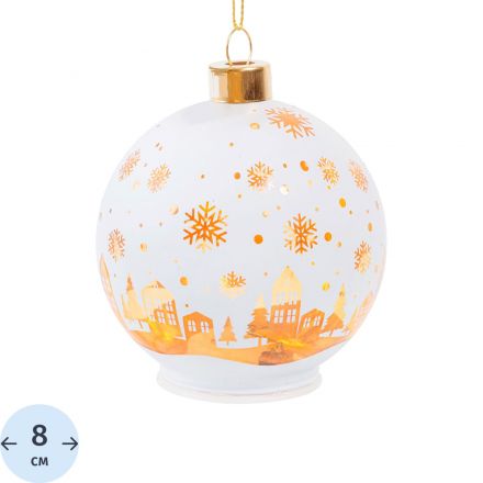 Игрушка Украшение НГ подвесное со светодиодной подсветкой 8x9x8см.95547