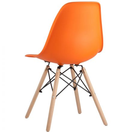 Стул для столовых SG_Eames PP оранжевый, деревянные ножки