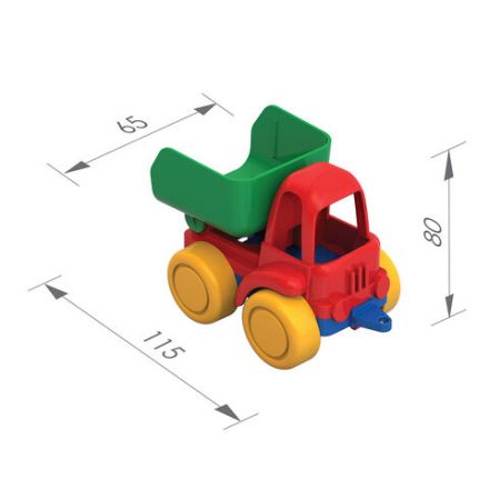 Машина игрушечная САМОСВАЛ "Нордик", пластиковая, 11,7x7,8x6,8 см, НОРДПЛАСТ, 101/1
