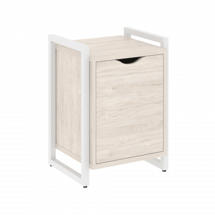 Loft Тумба на регулируемых опорах с распашным фасадом VR.L-T2.O Денвер светлый/Белый металл 500*460*719