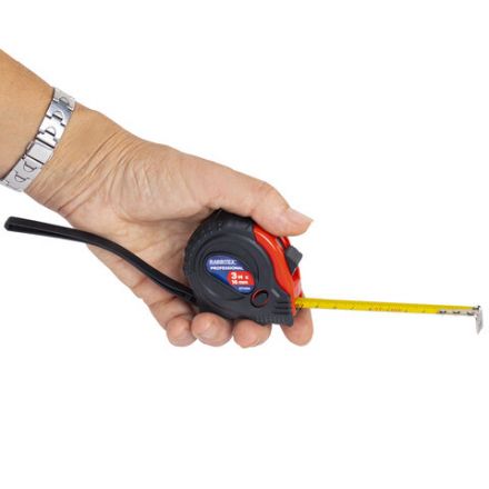 Рулетка измерительная 3 м х 16 мм, обрезиненный корпус, 3 фиксатора, RABBITEX (РАББИТЕКС) Professional, 671356