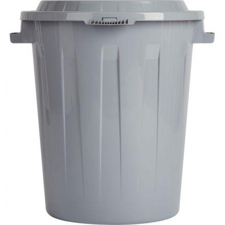 Бак для отходов 60л пластик, серый с крышкой_СПБ