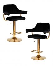 Набор 2 шт Стул барный DOBRIN CHARLY GOLD, черный велюр (MJ9-101)