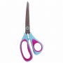 Ножницы BRAUBERG "Universal", 190 мм бирюзово-фиолетовые, ассиметричные, ребристые резиновые вставки, 236452 Ножницы BRAUBERG "Universal", 190 мм бирюзово-фиолетовые, ассиметричные, ребристые резиновые вставки, 236452