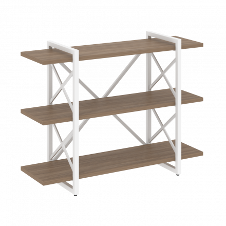 Loft Стеллаж на регулируемых опорах-3 полки VR.L-MST.O-3.8V Дуб аризона/Белый металл 1200*400*910