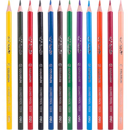 Карандаши цветные Deli ColoRun трехгран. тополь 12 цв/наб EC00300