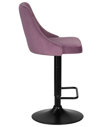 Набор 2 шт Стул барный DOBRIN JOSEPH BLACK, пудрово-сиреневый велюр (MJ9-52)