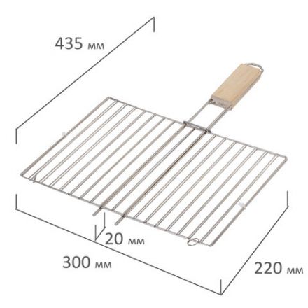 Решетка-гриль универсальная, размер 300х220 мм, глубина 10 мм, никелированное покрытие, РГМ3НЭ