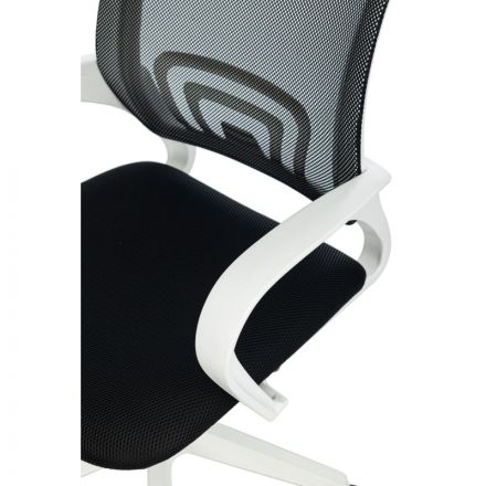 Кресло VB_Echair-396W (LT) сетка/ткань черный пластик белый