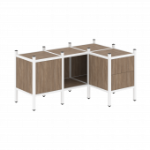 Loft Угловой внутренний стеллаж наборный VR.L-26 Дуб аризона/Белый металл 1278*862*636