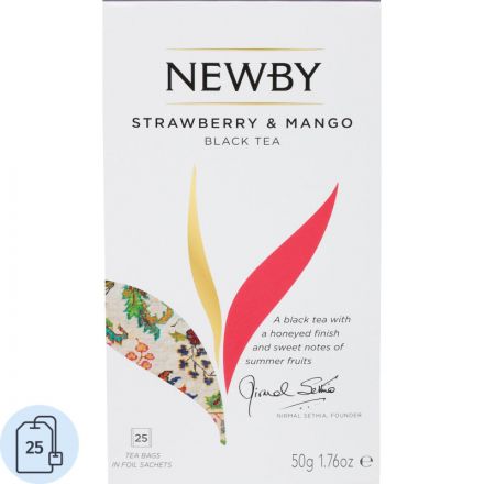 Чай Newby Finest Blend черный с манго и клубникой 25 пакетиков Чай Newby Finest Blend черный с манго и клубникой 25 пакетиков