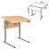 Стол-парта 1-местный, регулируемый угол, СУТ.54-01, 600х500х520-640 мм, рост 2-4, серый каркас, ЛДСП клён