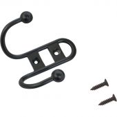 Вешалка настенная УЗК_Крючок двухрожковый СТАНДАРТ 208 B BL (14619)мат.чер
