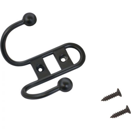 Вешалка настенная УЗК_Крючок двухрожковый СТАНДАРТ 208 B BL (14619)мат.чер Вешалка настенная УЗК_Крючок двухрожковый СТАНДАРТ 208 B BL (14619)мат.чер