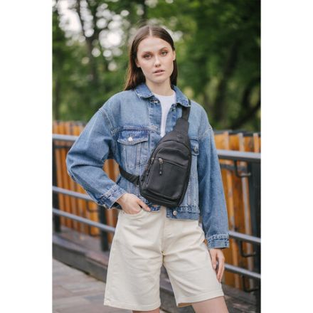 Рюкзак однолямочный HEIKKI PROMPT (ХЕЙКИ), 2 отделения, черный, 30х16х6 см, 273926