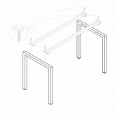 Опоры МЕТАЛЛ 50х25 мм к столам БЕНЧ "Арго", КОМПЛЕКТ 2 шт., О-04-1236