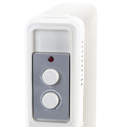 Обогреватель масляный SONNEN DFS-9E, 9 секций, 2000 Вт, 3 режима, механическое управление, белый, 457780