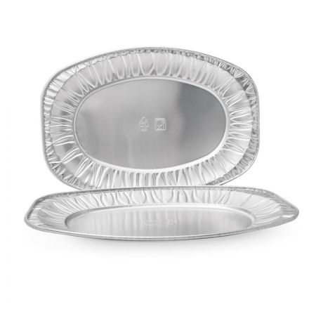 Поднос алюминиевый 351x235x25 мм, объем 1200 мл (410-011) 25 шт/уп