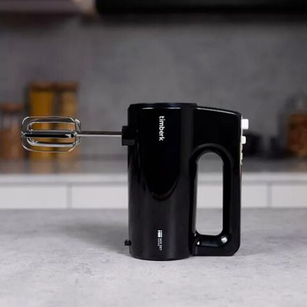 Миксер TIMBERK T-HM40S50, 700 Вт, 5 скоростей, 2 венчика, 2 крюка для теста, контейнер, черный Миксер TIMBERK T-HM40S50, 700 Вт, 5 скоростей, 2 венчика, 2 крюка для теста, контейнер, черный