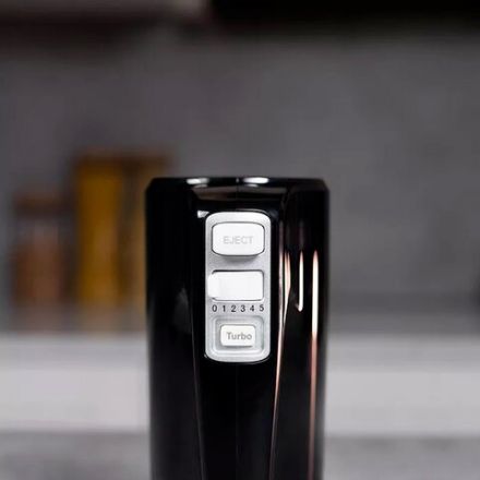 Миксер TIMBERK T-HM40S50, 700 Вт, 5 скоростей, 2 венчика, 2 крюка для теста, контейнер, черный Миксер TIMBERK T-HM40S50, 700 Вт, 5 скоростей, 2 венчика, 2 крюка для теста, контейнер, черный