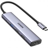 Разветвитель USB UGREEN CM478 (15495) USB-C To HDMI+USB3.0+USB2.0+PD,серебр Разветвитель USB UGREEN CM478 (15495) USB-C To HDMI+USB3.0+USB2.0+PD,серебр
