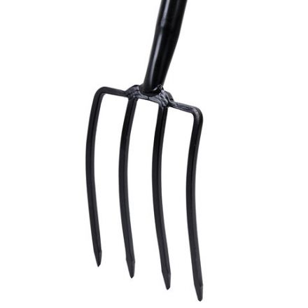 Вилы копальные стальные 19х28 см, ОБЩАЯ ДЛИНА 115 см, черенок стекловолокно, V-ручка, RABBITEX (РАББИТЕКС) "FIBERGLASS", 700491