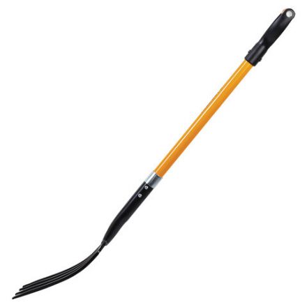 Вилы копальные стальные 19х28 см, ОБЩАЯ ДЛИНА 115 см, черенок стекловолокно, V-ручка, RABBITEX (РАББИТЕКС) "FIBERGLASS", 700491