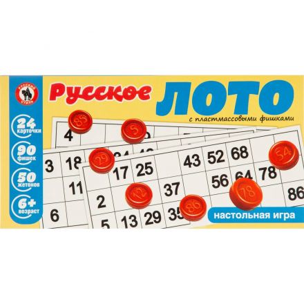 Настольная игра Лото русское с пласт. Бочонками, 52154