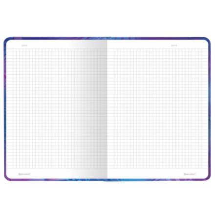 Блокнот с резинкой в клетку 96 л., А5 (145х203 мм), твердая обложка с фольгой, BRAUBERG, "Glow", 113729