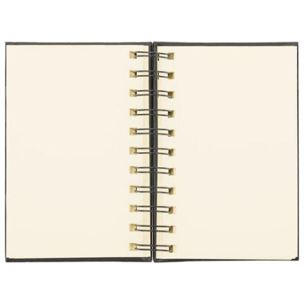 Скетчбук, слоновая кость 140 г/м2 90х140 мм, 80 л., КОЖЗАМ, гребень, BRAUBERG ART CLASSIC, черный, 116474