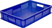 Ящик 600х400х120 мороз. перфорированный, с ручками  синий