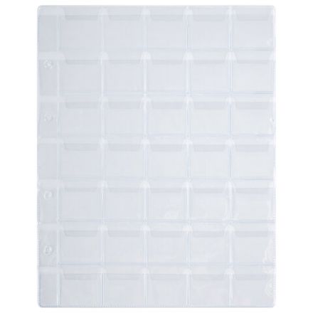 Листы-вкладыши для альбома "OPTIMA" на 35 монет d до 32 мм, КОМПЛЕКТ 10 шт., 200х250 мм, ПВХ, STAFF, 238085