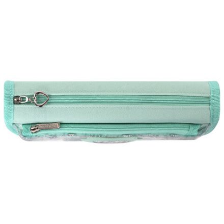 Пенал мягкий ЮНЛАНДИЯ, 2 отделения, полиэстер, "Kitty", мятный, 21х6х9 см, 270262