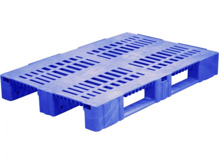 Паллет 1200х800х150 перфорированный (версия 2), на 3-х полозьях  синий