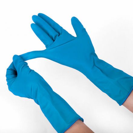 Перчатки латексные смотровые сверхпрочные SFM HIGH RISK ULTRA, Германия, 25 пар (50 штук), размер 8-9, L (большой)