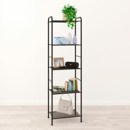 Стеллаж на металлокаркасе "Валенсия-15", 455х300х1555 мм, 5 полок, черный, СТВ15 Ч