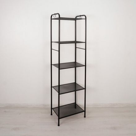 Стеллаж на металлокаркасе "Валенсия-15", 455х300х1555 мм, 5 полок, черный, СТВ15 Ч