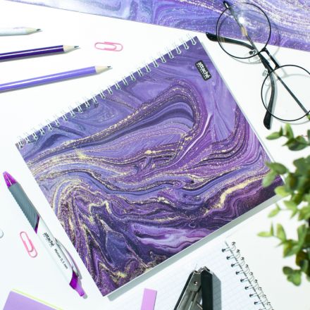 Бизнес-тетрадь А5,96л,кл,греб,ламин.обл. Attache Selection Fluid Фиолетовый