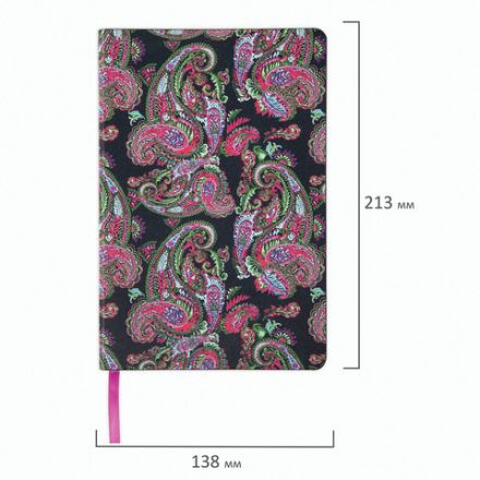 Ежедневник недатированный А5 (138х213 мм), BRAUBERG VISTA, под кожу, гибкий, 136 л., "Paistley", 112039 Ежедневник недатированный А5 (138х213 мм), BRAUBERG VISTA, под кожу, гибкий, 136 л., "Paistley", 112039