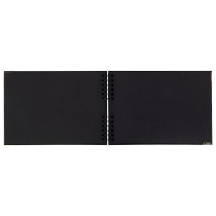 Фотоальбом 21х30 см, 40 черных листов, уголки/стикеры/ручка/клей/трафареты/маркеры, BRG Black, 880654